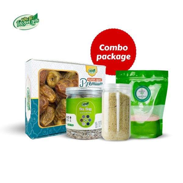 Ramadan Special Combo/ রমাদান কম্বো প্যাকেজ (সুক্কারী খেজুর, সিড মিক্স, লাল চিনি, পিংক সল্ট)